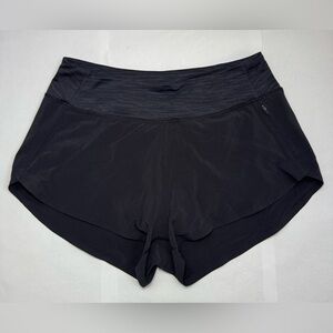Outdoor Voices Women Running Shorts L Black Lined Athletic Zip Pocket